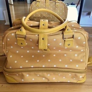 Temp-Tations Polka Dot Yellow Thermal Printed Satchel w/2qt Baker